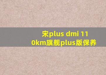 宋plus dmi 110km旗舰plus版保养